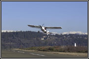 Jim Riordan flying Avid sideways down runway while climbing